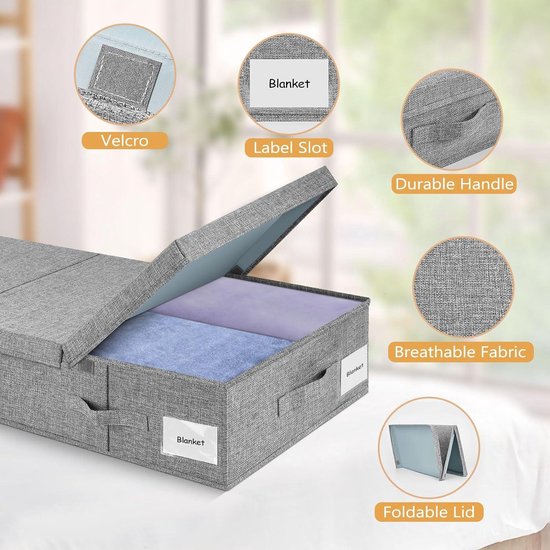 Opbergdoos Voor Onder Het Bed - 2 Stuks - Deksel - Opvouwbaar Ontwerp