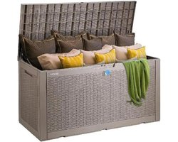 Leonova® - opbergbox - opbergmand - opbergdoos - buiten - 54,6x122x62 cm -waterdicht - UV-resistent - met slot - PP constructie