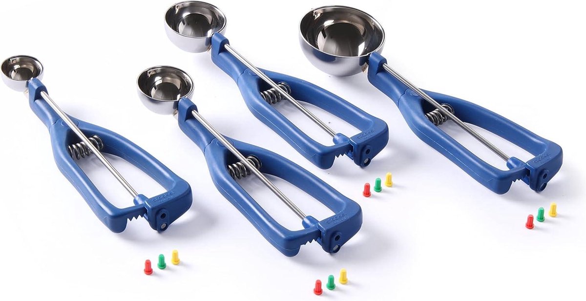 Trigger comfortabel handvat ijslepel portioneerlepel oliebollentang ijsschep 1-24 ø51mm roestvast staal polyamide
