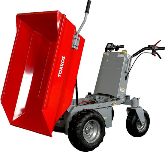 Elektrische dumper 500kg 216 liter met manueel kippen, batterij 48V Torros MED502 van Merkloos	 — afbeelding 5