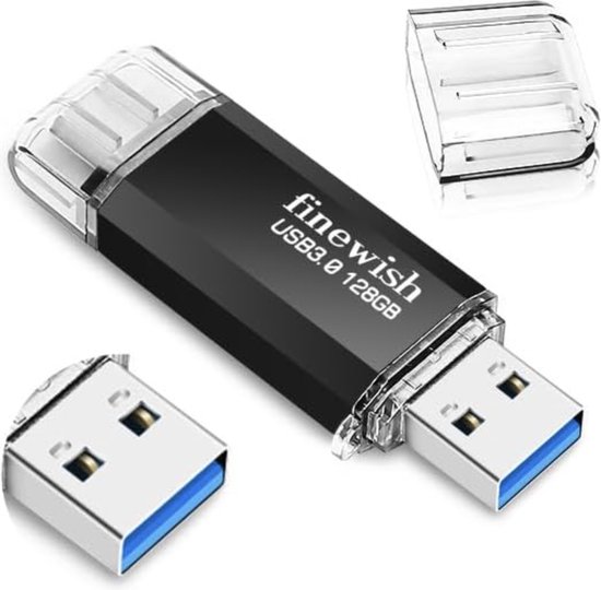 Foto: Klik om de uitgebreide weergave te openen usb c stick 128 gb geheugen 40 mb s dual drive type c usb 3 0 flash drive geheugenstick compatibel met android phone macbook pro air en meer zwart 