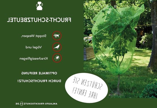 Sac à fruits avec cordon de serrage pour protection contre les guêpes-oiseaux-Sac en organza de protection des raisins 300x150 cm vert mousse