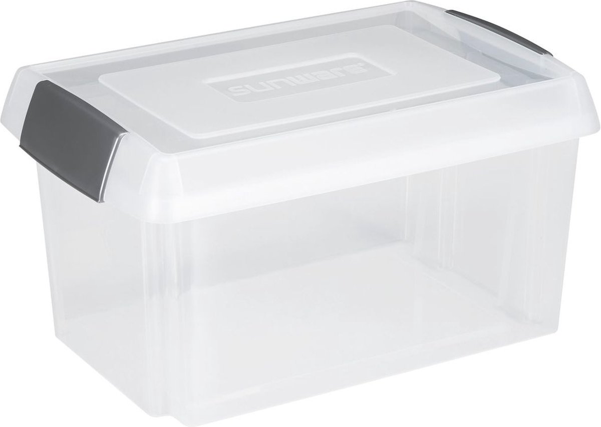 Sunware - Nesta kantoor opbergbox 60L transparant grijs - 615 x 405 x 33 cm