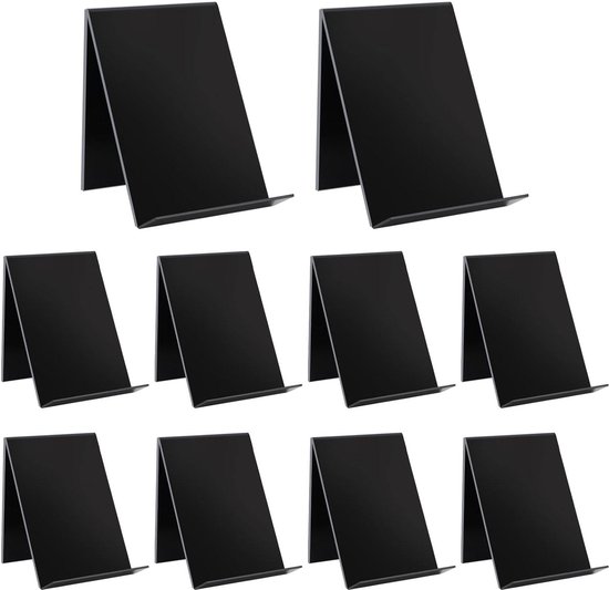 Acryl boekensteun set van 10 13 x 115 x 10 cm zwart
