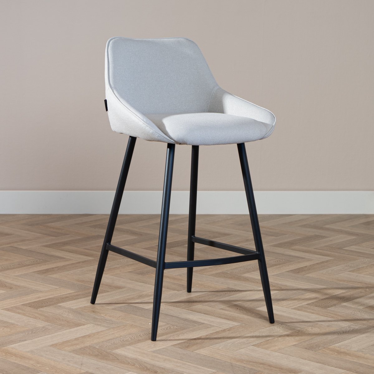 Bronx71 Scandinavische barkruk Lova gerecyclede stof grijs 68 cm - barstoel