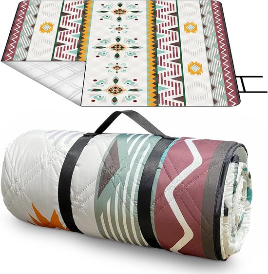 OESSUF Picknickdeken waterdicht, 3-laags, extra grote 3-laagse dikke stranddeken, outdoor campingdeken, machinewasbaar, opvouwbare picknickmat, geel