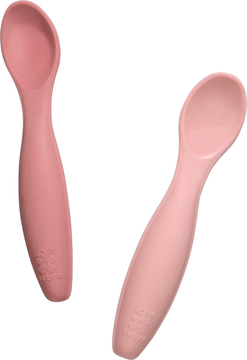 Sebra Siliconen Lepelset Blossom Pink 2 Stuks