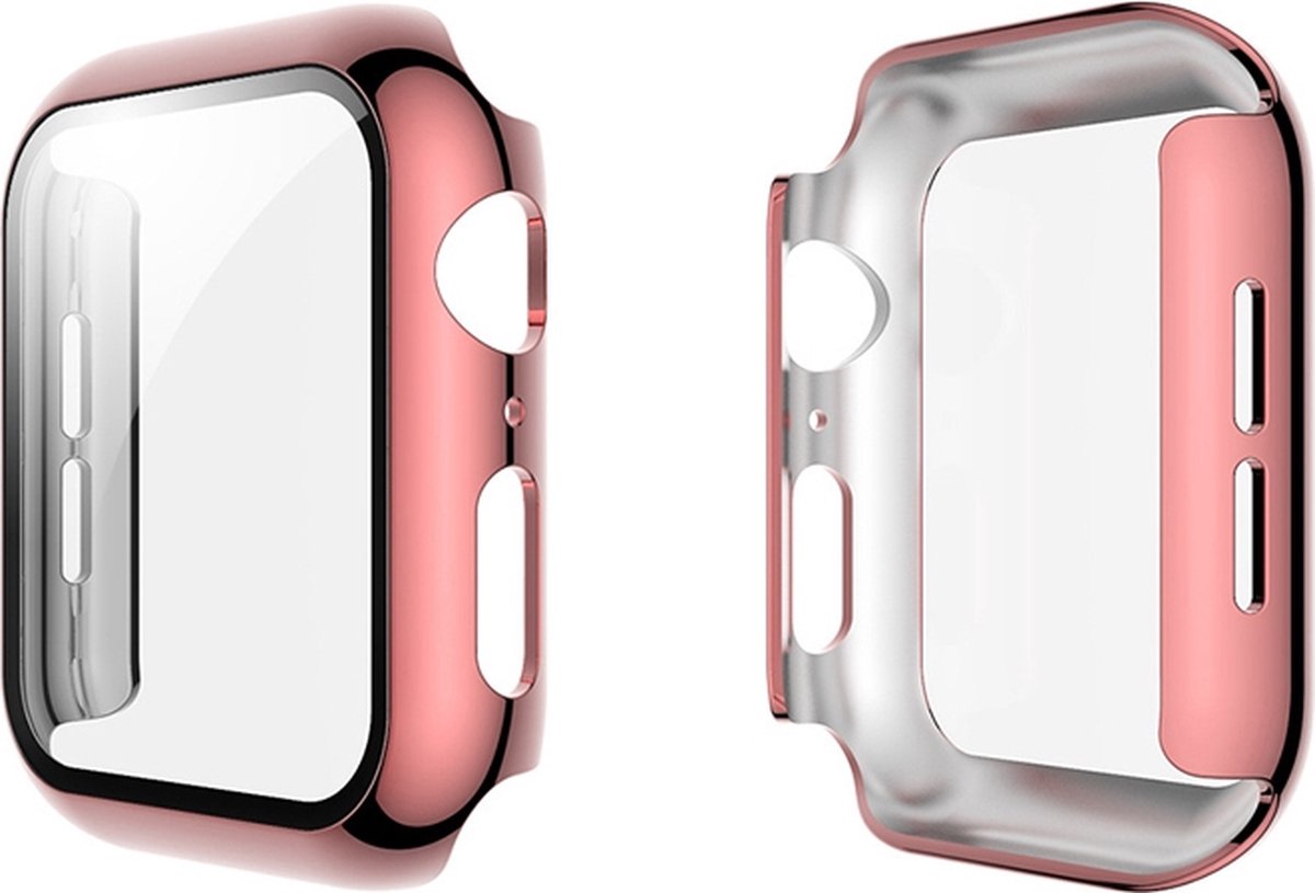 Eko, Integraal omhulsel voor Apple Watch 38 mm met gehard glas, Roze
