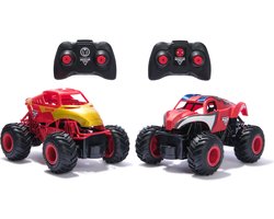 foto van Monster Jam RC Marvel - Iron Man en Amazing Spider-Man - 2 op afstand bestuurbare monsterjamtrucks - schaal 1:24