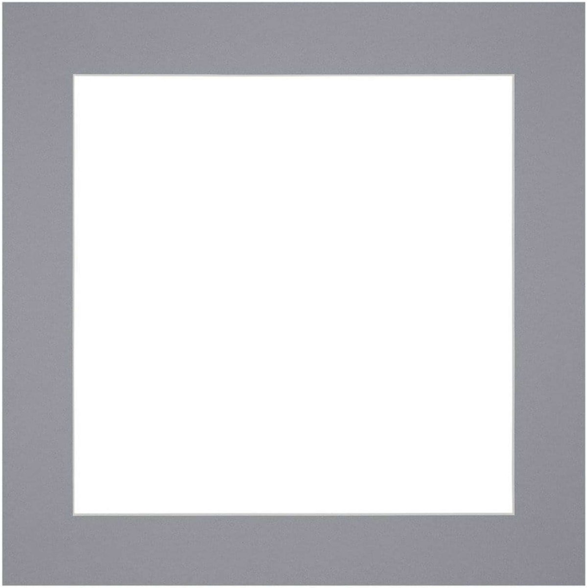 Passe-Partout Fotomaat 15x15 cm - Lijstmaat 20x20 cm - Grijs - Museumkarton - Fotolijst niet inbegrepen