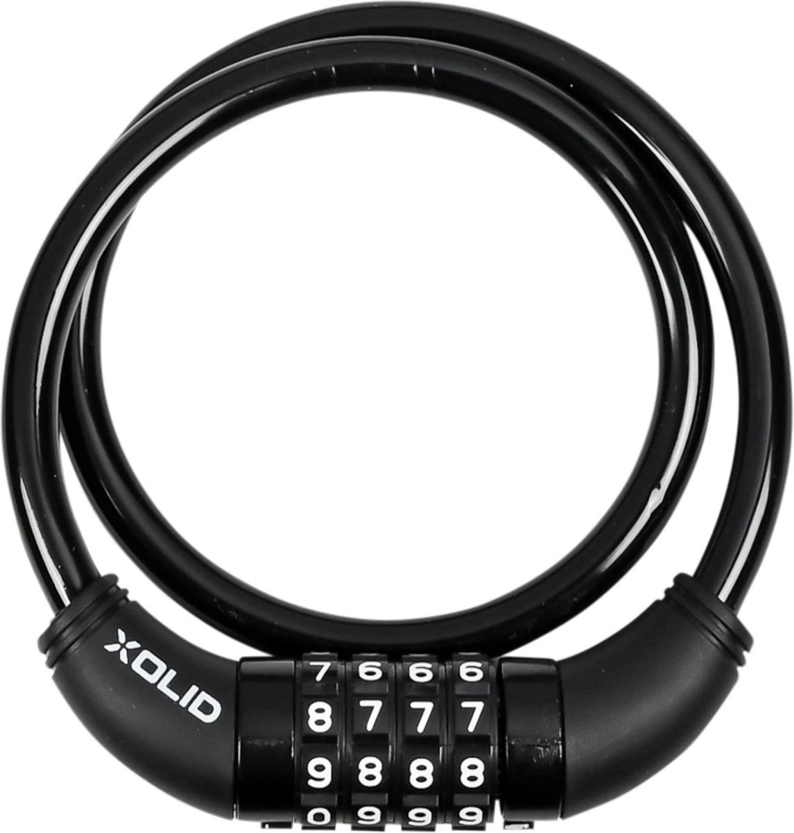 Xolid Fietsslot met cijferslot - 65 cm - zwart - kabelslot - 4-cijferige code