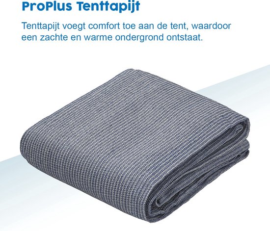 ProPlus Tenttapijt - 250 x 600cm - Tenttapijt Caravan - Gronddoek Tent - Voortenttapijt - Kampeertapijt - Water - en Vuil Doorlatend - Sterk materiaal - Geluiddempend - UV-gestabiliseerd - Wasbaar - Blauw/wit van ProPlus — afbeelding 5
