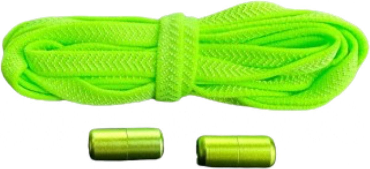 Knaak Plat Elastische Veters - Niet meer strikken! - Groen - Schoenveters - 2 stuks