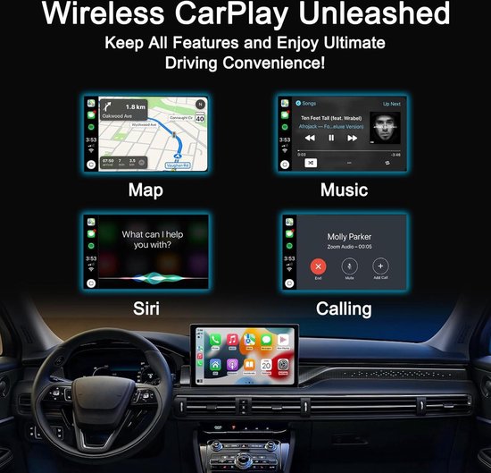 Bekabelde naar draadloze CarPlay adapter - converteer CarPlay bekabeld naar draadloos - eenvoudige installatie - auto's vanaf 2015 - iOS 10+ Carplay dongle 2.0 van Beka — afbeelding 5