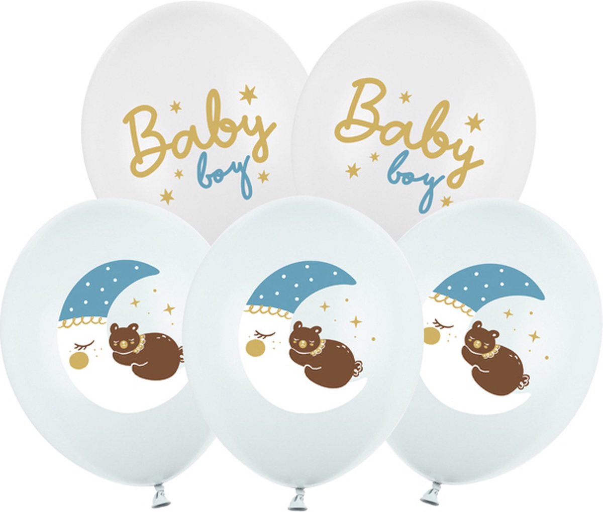 PartyDeco - Baby boy ballonnen - 6 stuks