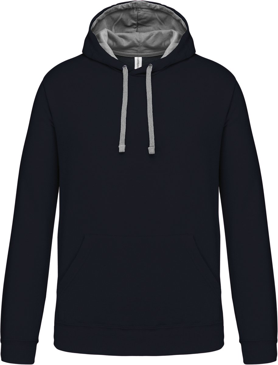 Kariban Hooded sweater met contrasterde capuchon K446 - Navy / Fine Grey - L