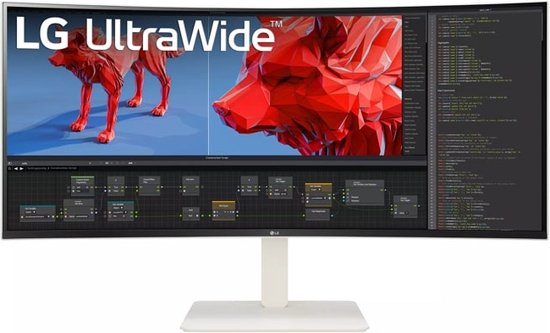 LG 38WR85QC-W - QHD Ultrawide Monitor - USB-C - RJ45 - KVM Switch - 144hz - 38 inch