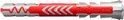 Fischer DUOPOWER plug, rood met grijze details en markeringen.