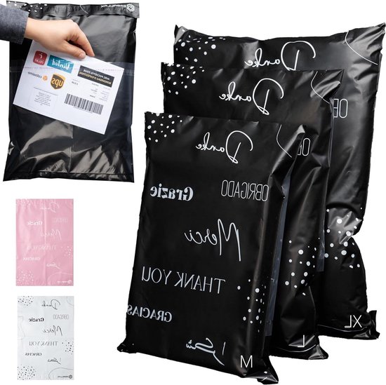 Verzendzakken Vinted 60 stuks, maten M-L-XL Ondoorzichtig