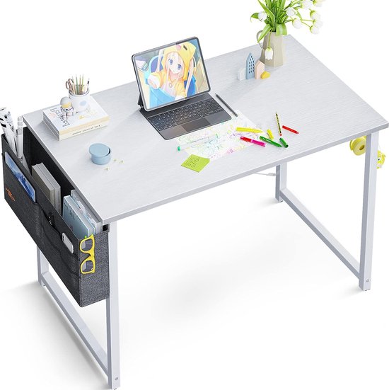 COSTWAY Bureau met laadstation, kleine computertafel met stopcontact