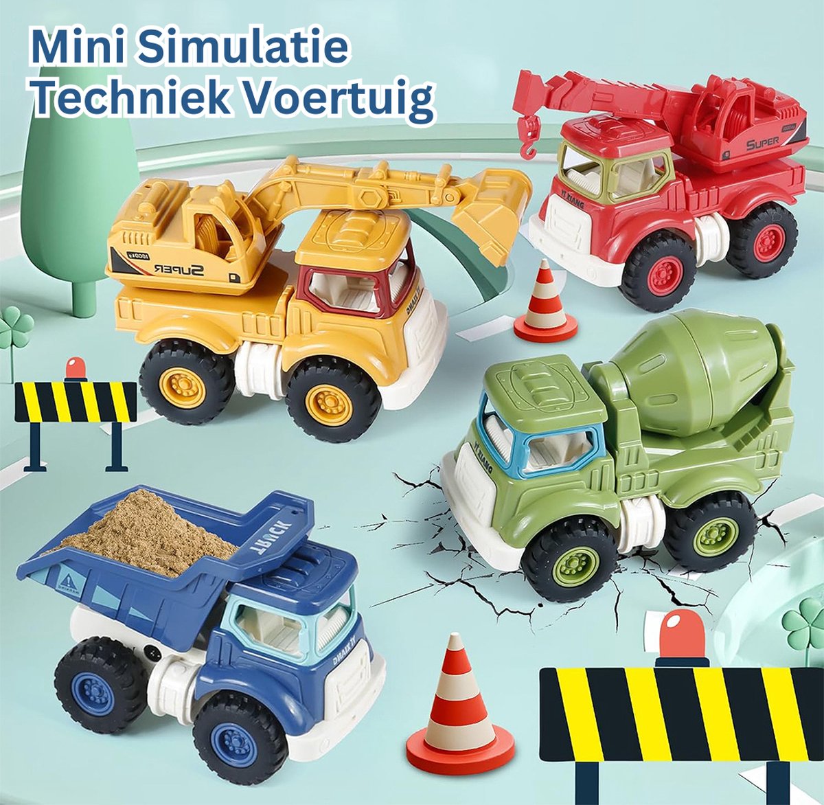 small foot Graafmachine met schep en wielen voor kinderen, zandspeelgoed, 360° draaibaar, vanaf 3 jaar, 4628