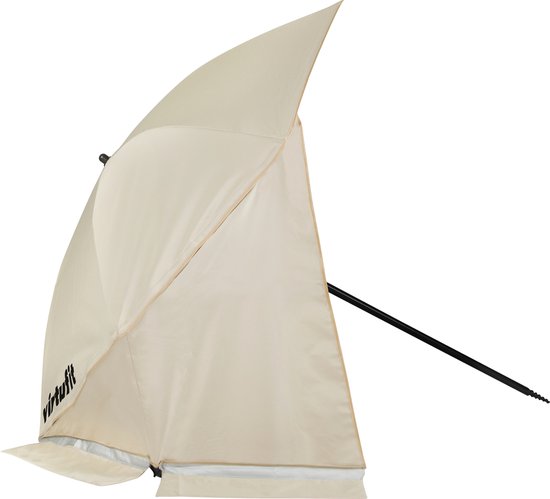 VirtuFit Strandparasol - Windscherm - 180cm - Beige - Visparaplu