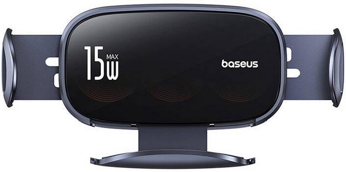 Baseus - LightChaser - BS-CM029 autohouder met triple coil inductieve oplader - zwart