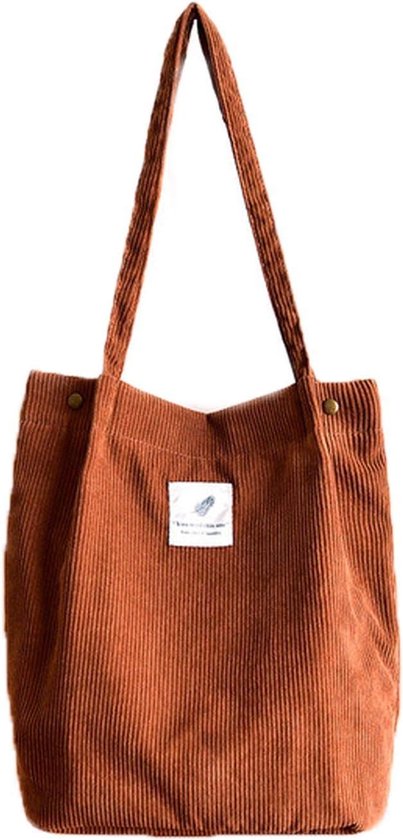ZhengYue Grote corduroy tas voor dames, corduroy draagtas voor dames
