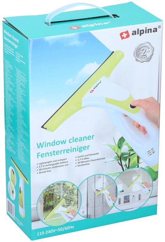 Petra PF0749VDEEU10 Cordless Window Cleaner, Rechargeable 3.7V Battery, Light Wiper, 60 ml Tank, Up to 30 Minutes Operating Time, Streak-free Cleaning, Removes Fog on Walls and Tiles