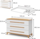 Bol.com Vitalispa Commode Malia Wit/Wit 133 x 98 cm XL met 3 laden aanbieding