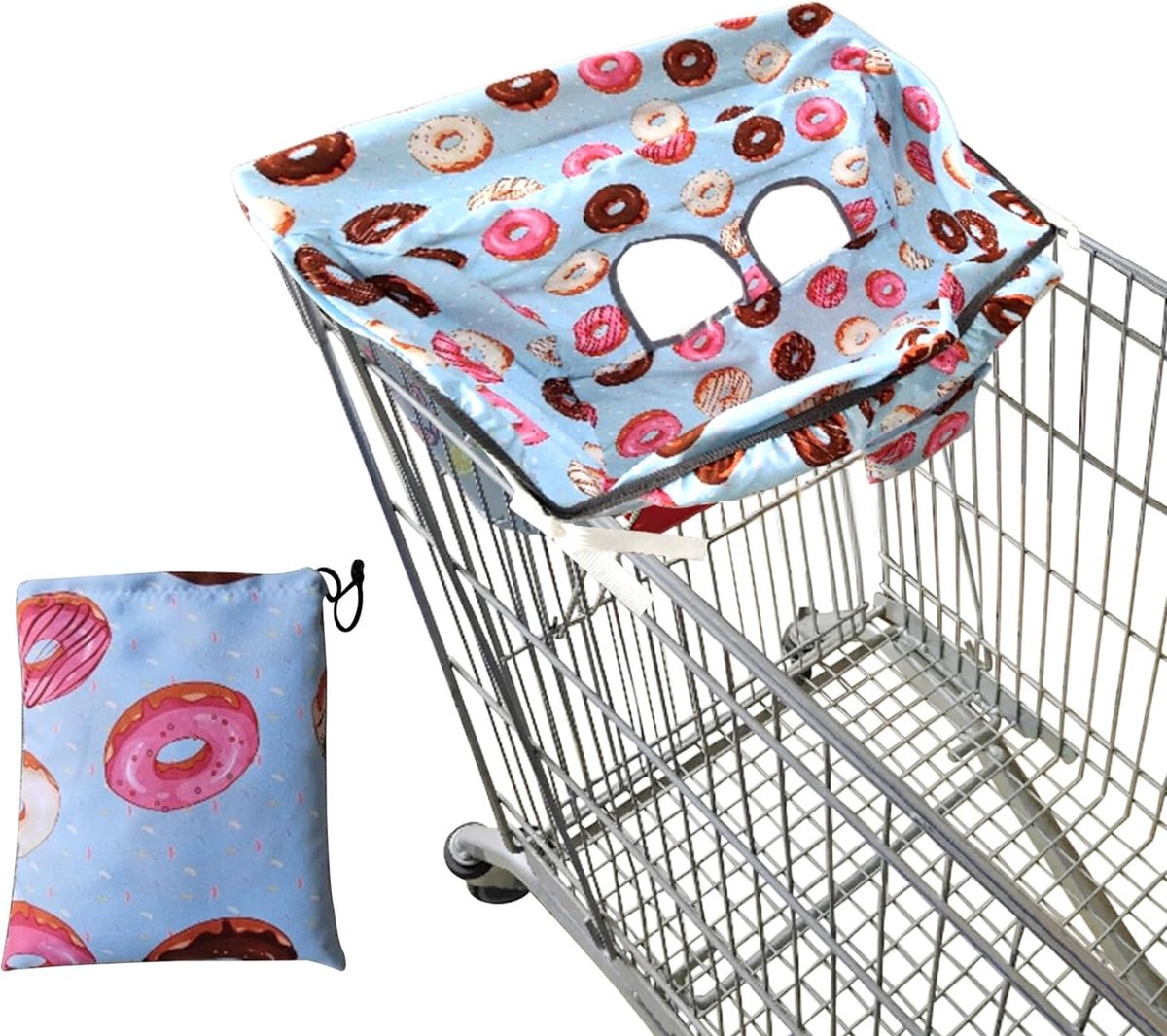 Goedkoopste Winkelwagenstoelhoes voor baby, verfrissende en ademende hoes voor hoge stoel, draagbare baby-trolleystoelhoes geschikt voor baby zomer gebruik (auto's
