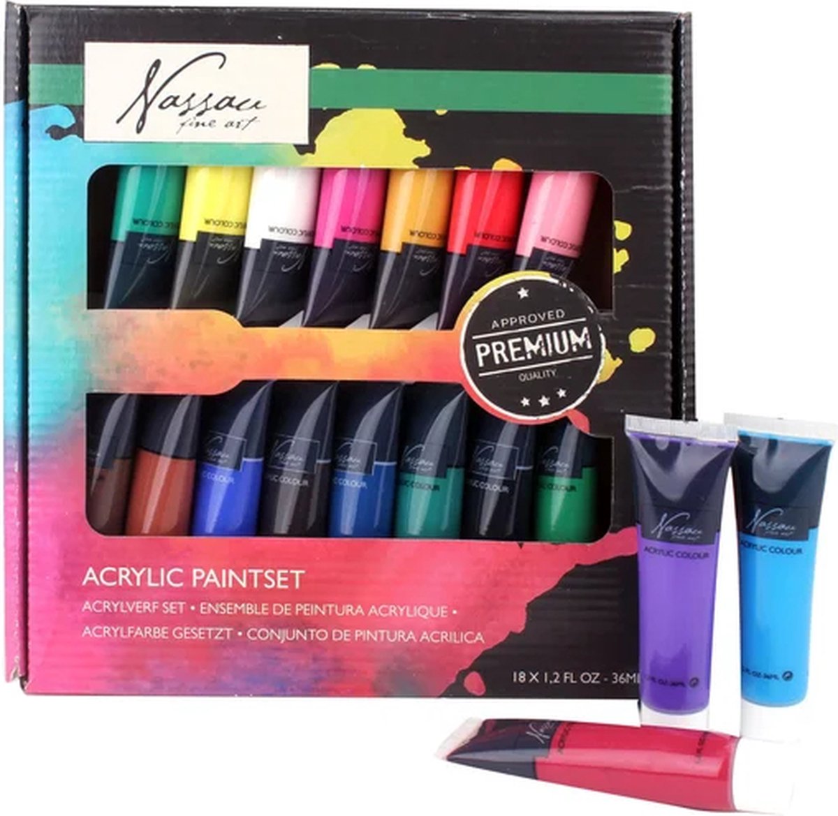 Acrylverf set 18pcs - Acrylverf Tubes 36ML - Schilderen voor volwassenen - hobbyverf — afbeelding 8
