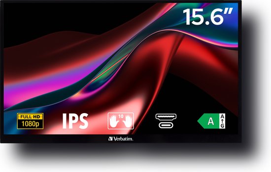 Touch Screen Monitor Verbatim PMT-15 Black IPS LCD 15,6"