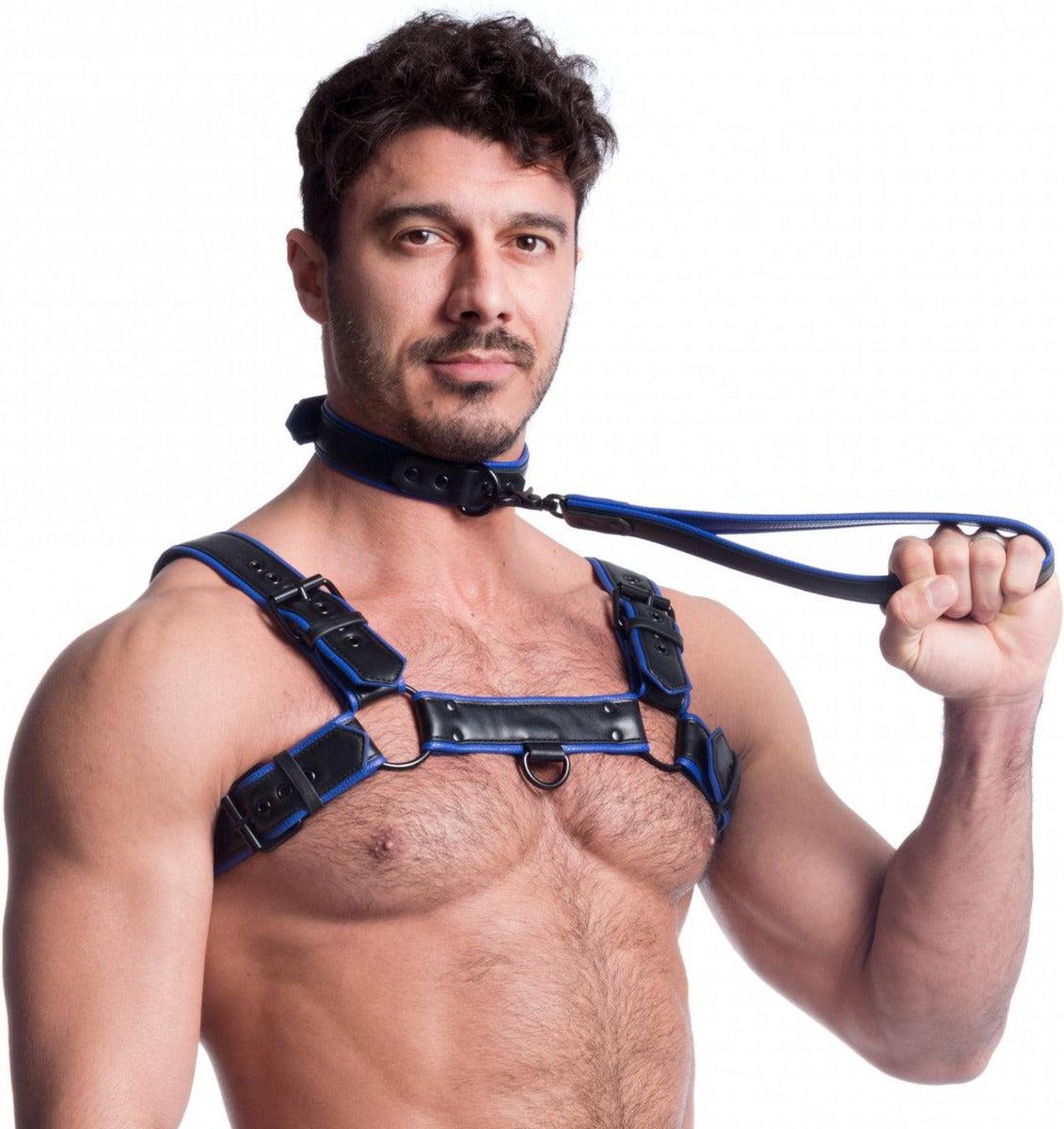 Goedkoopste 665 Vegan - Korte Leiband - PU Leer - Zwart/Blauw