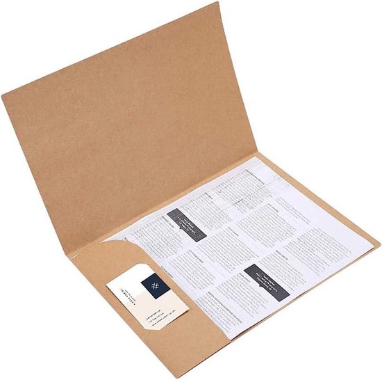 10 stuks A4 Kraft Papier File Map met Kaarten Slot Boek Zakken Project Map Documenten Map Portfolio Papierwerk Organisator Presentatie Papier Organizer Pouch voor Kantoor School Thuis