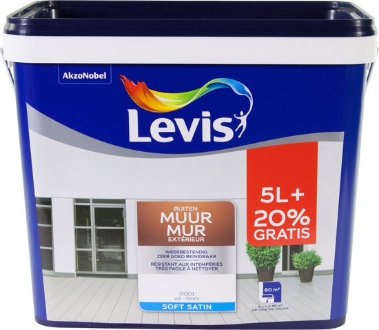 Levis - Muur Buiten - Wit - 6 L
