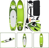 Bol.com The Living Store SUP Surfplank Groen 330x76x10cm - Opblaasbaar PVC - Inclusief peddel - pomp - zitting - reparatieset - ... aanbieding