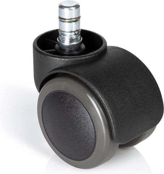 5x ROLO No-Noise 11mm/65mm Harde bodem - Bureaustoelwielen Zwart