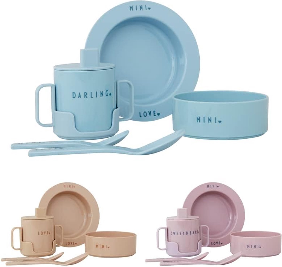 Mini-kinderserviesset, Deens design, kleurrijk kinderservies, hoogwaardige kinderserviesset, ideaal voor ontbijt, snacks, BPA-vrij, BPS-vrij, vaatwasmachinebestendig