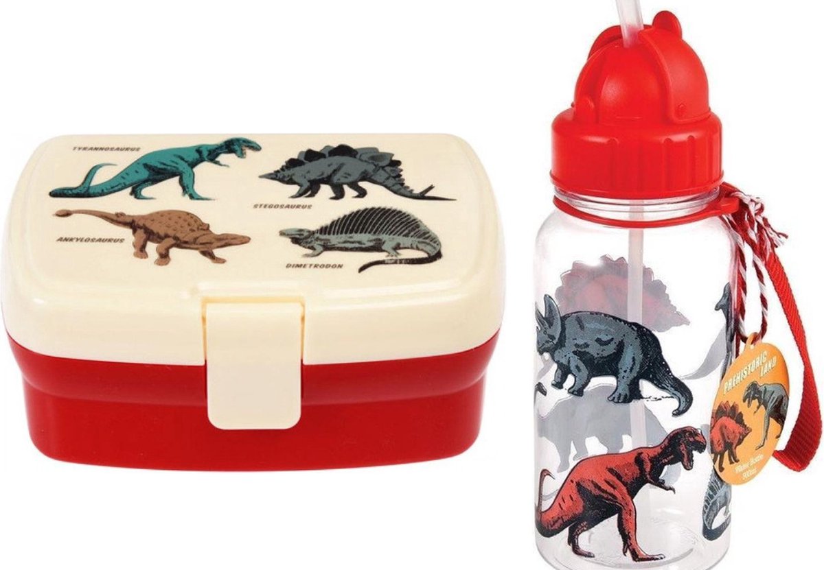 Rex London Lunchbox set met Broodtrommel / Drinkfles - Dinosaurus