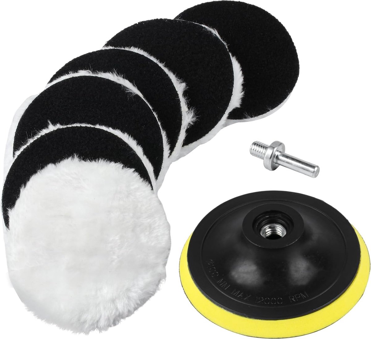 6 Stuks Lamswollen Polijstpads – 125 Mm, Wasbaar, Voor Polijstmachine, Auto, Meubels, Marmer, Hout, Zacht En Effectief