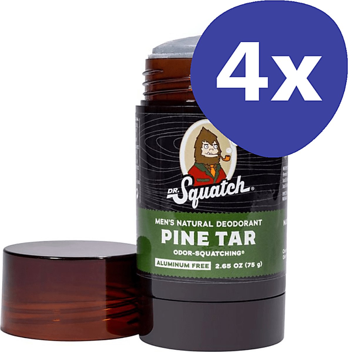 Goedkoopste Dr Squatch Deodorant - Pine Tar (4x 75g