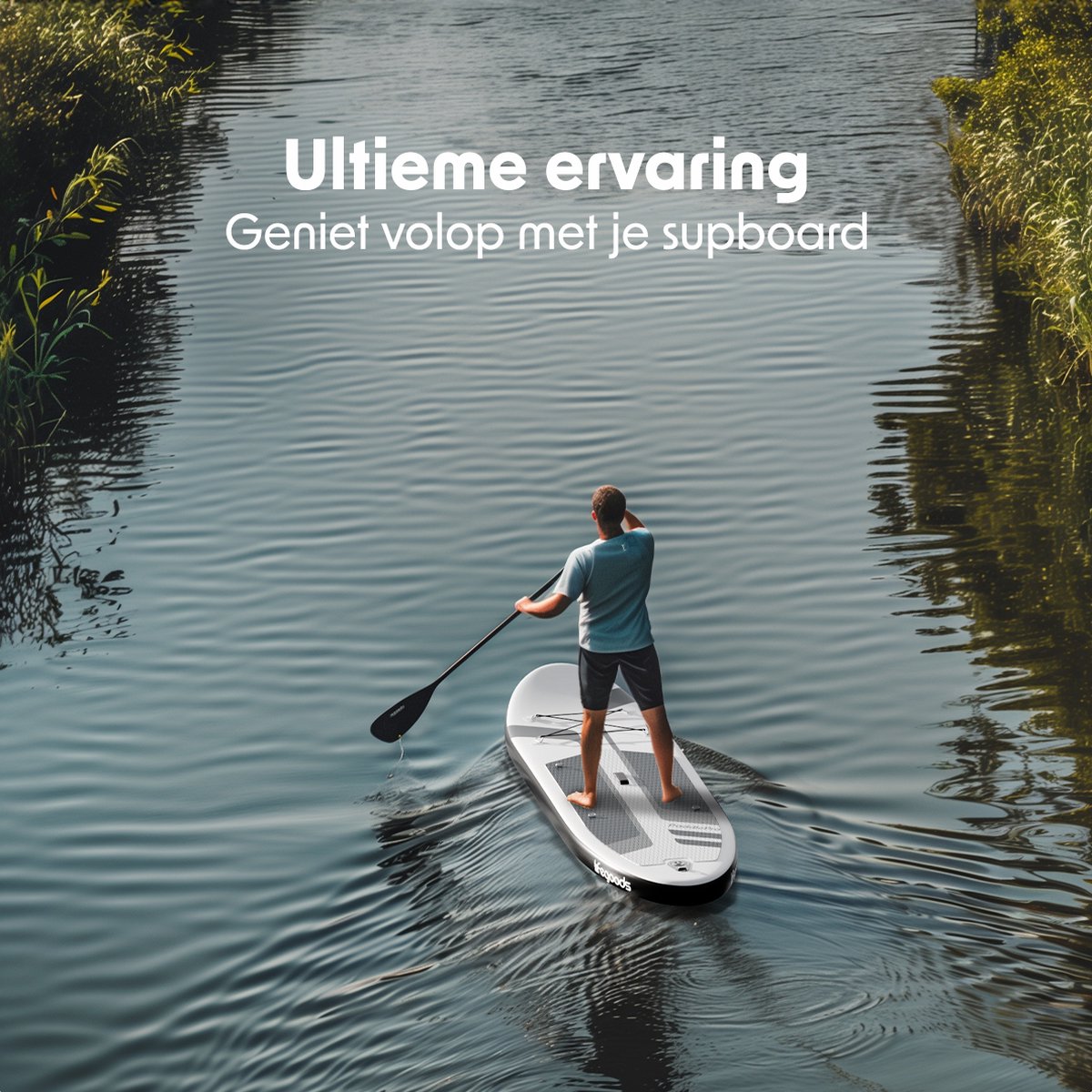 LifeGoods PaddlePro SUP Board - Luxe Set - met Zitje - Opblaasbaar Paddle Board - Max. 150KG - 320x81cm - Wit – foto 3