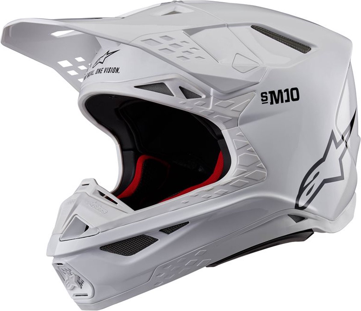 Alpinestars Supertech S-M10 Solid Helm Ece 22.06 Wit Glanzend - Helm