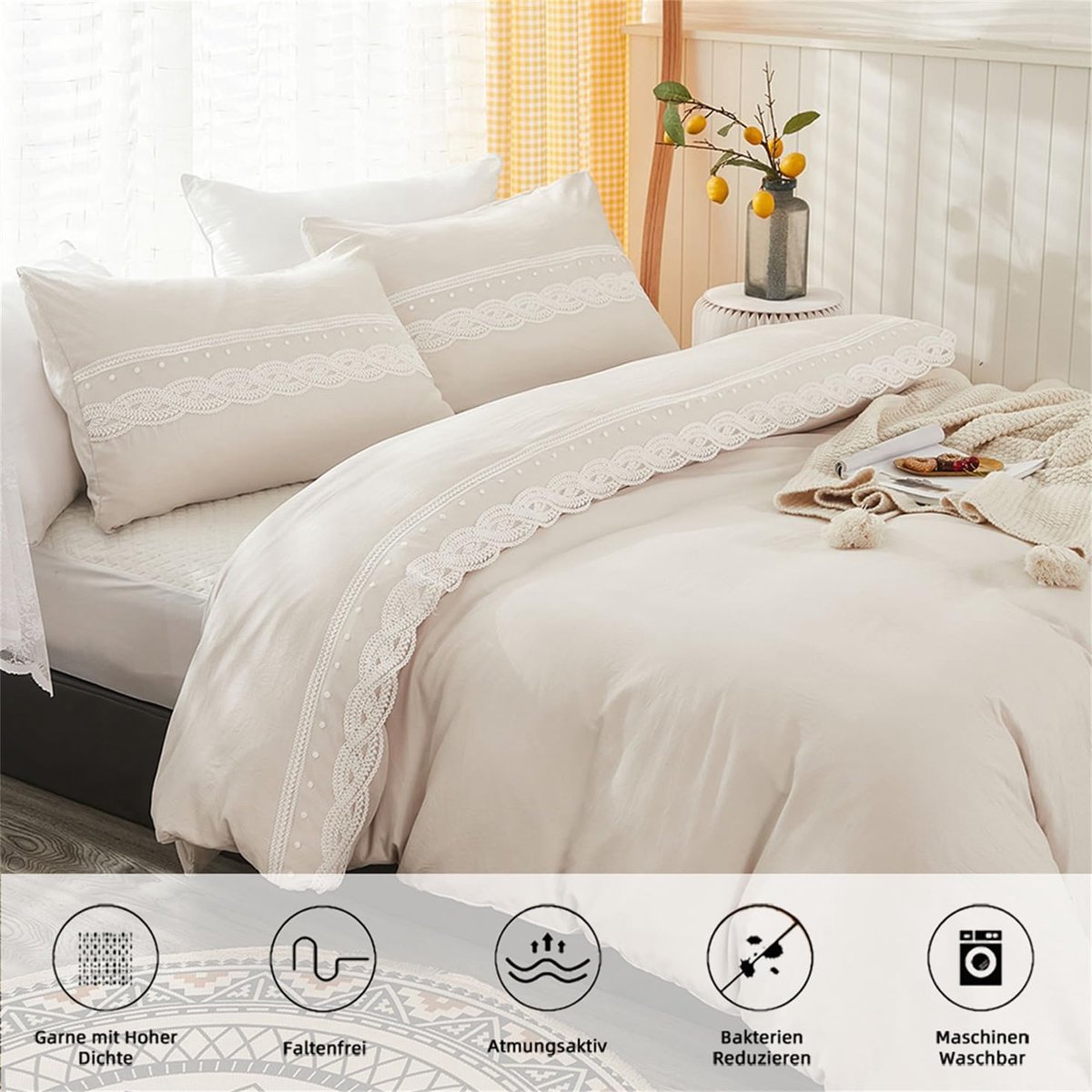 EMME Pluche beddengoedset, 200 x 200 cm, flanel, wollig, dekbedovertrekset voor bed, shaggy en pluche, zachte dekbedovertrekken en 2 kussenslopen 80 x 80 cm (donkergrijs