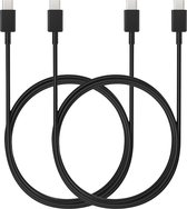 2x Câble USB C vers USB C Zwart - 1 mètre - Câble de charge pour Samsung Galaxy S24 / S24 PLUS / S24 ULTRA / S23 / S23 PLUS / S23 ULTRA