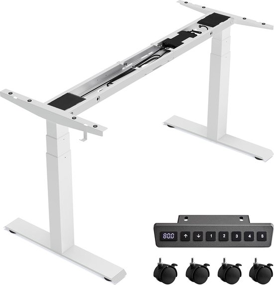 ERGOMAKER Elektrisch Staand Bureau 90x60cm, In Hoogte Verstelbaar Ergonomisch Kantoorbureau met Hooks & Geheugenfunctie (Zwart frame Roestbruin bureaublad