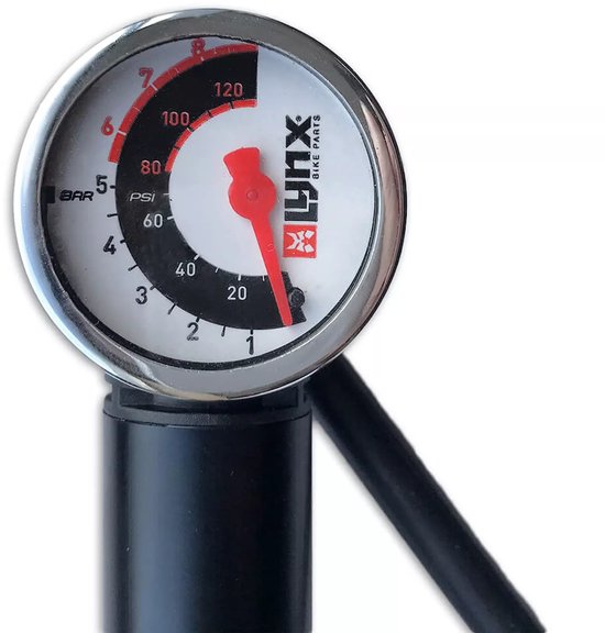 Lynx Mini Fietspomp - Met Framehouder en Nanometer - Zwart van Lynx. — afbeelding 2