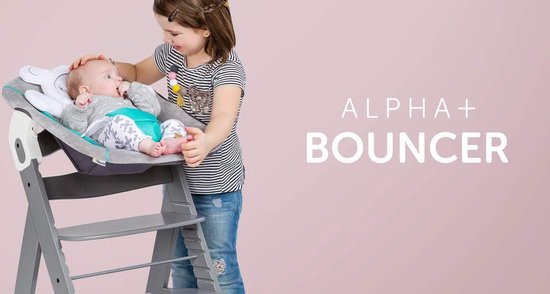 Alpha Bouncer Grijs - 2 in 1 wipstoel voor pasgeboren baby's - Hauck Alpha+ Beta+ meegroeistoel verkleiner - 66 x 45 x 49 cm van Hauck — afbeelding 4