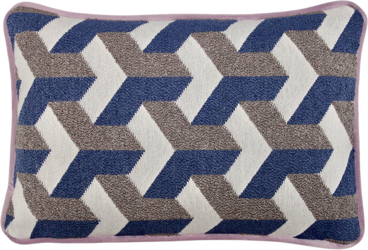 Raaf sierkussen-hoes Block blauw 35x50 cm